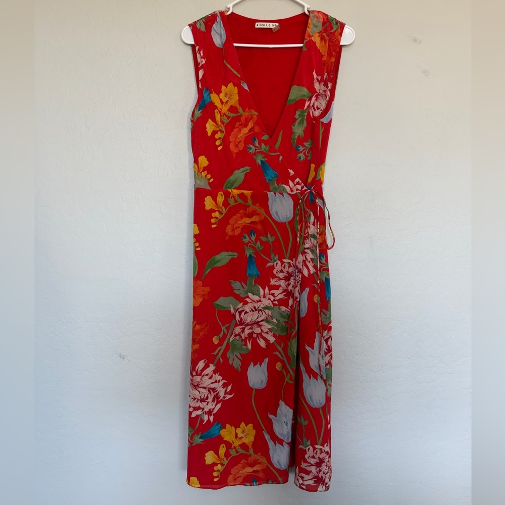 Alice + Olivia Tasia Sleeveless Silk Wrap Dress size 6 - Picture 3 of 12